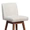 Armen Living Basila Swivel Counter Stool in Brown Oak Wood Finish with Beige Fabric 840254332171 - alternate 5